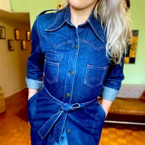 Vintage Denim Trench Coat